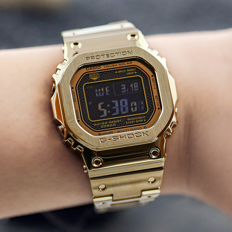 卡西欧手表g-shock gmw-b5000gd-9/1/g/v 太阳能电波蓝牙小方块表