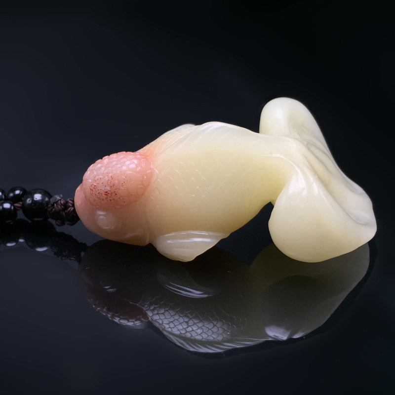 寿山芙蓉石《金鱼》毛衣挂饰 石艺俱佳