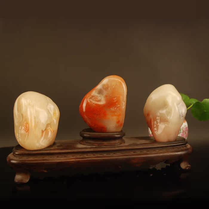 省级工艺美术大师陈庆国 寿山高山石《三宝随型摆件》