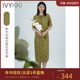 IVYKKI艾维2024夏季新款新中式提花连衣裙时尚圆领宽松中长款裙女