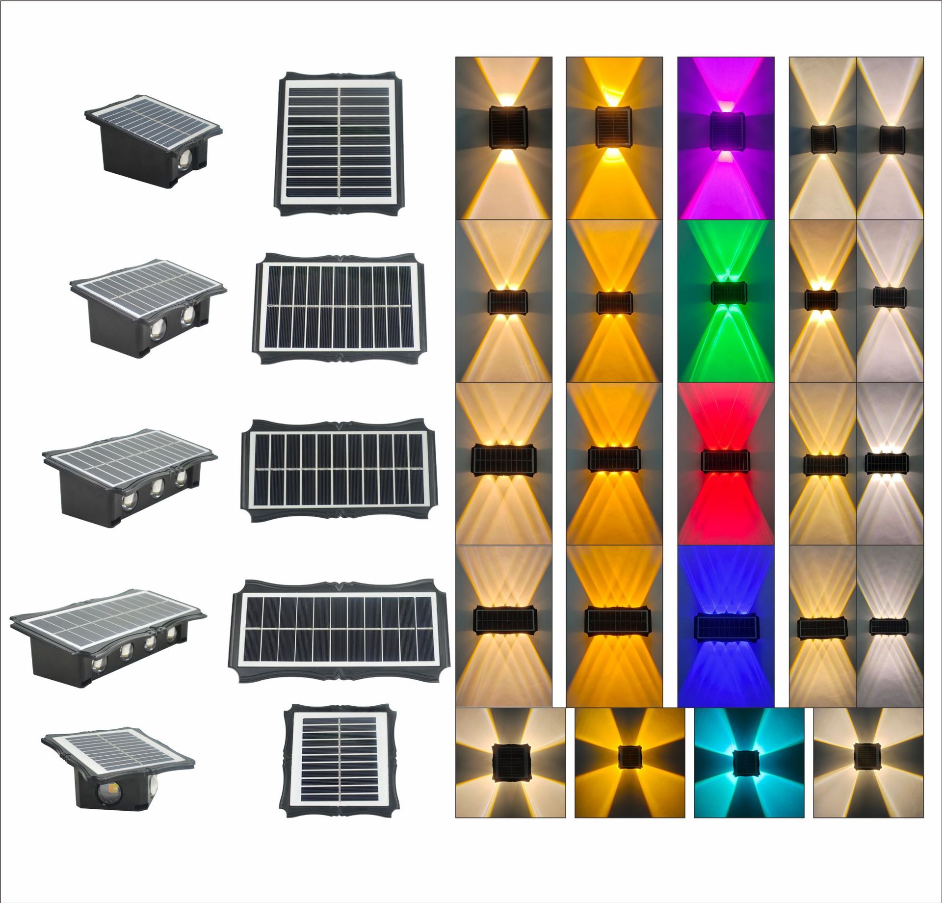 新款太阳能庭院灯户外防水外墙装饰室外墙壁灯上下发光围墙氛围灯