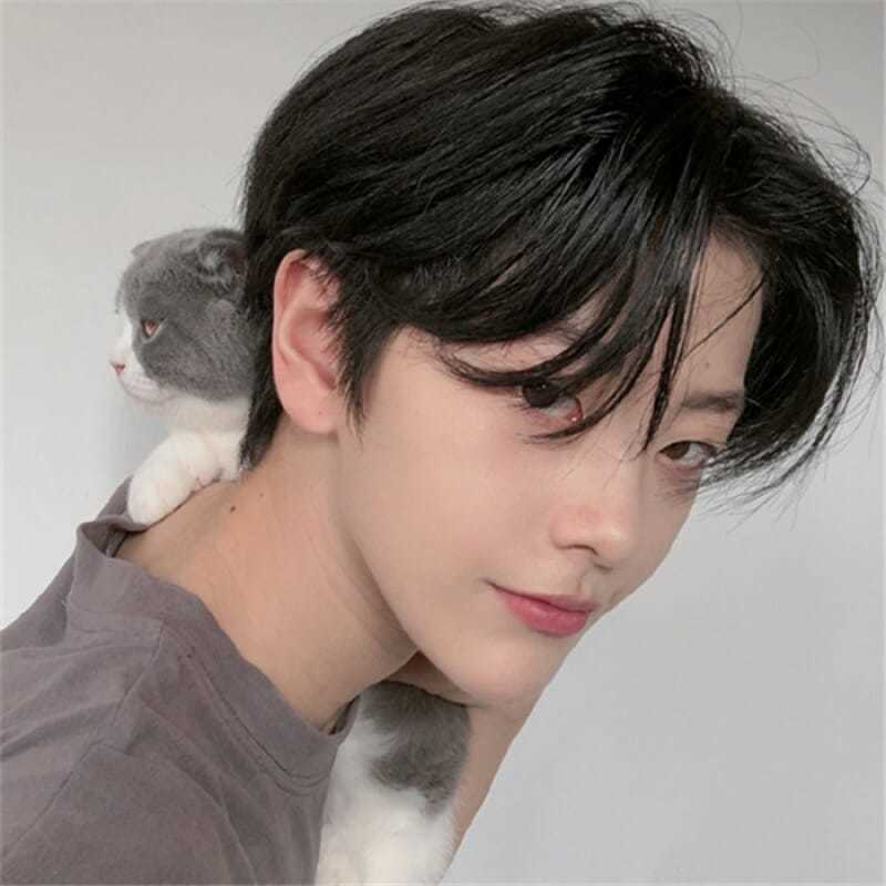 假发男短发韩版帅气 学生中分