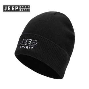 JEEP/吉普秋冬季加厚羊毛线保暖套头针织帽包头帽子男女潮牌百搭