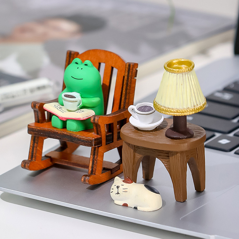 青蛙可爱日系治愈情绪小摆件办公室桌面工位装饰好物解压礼物女生