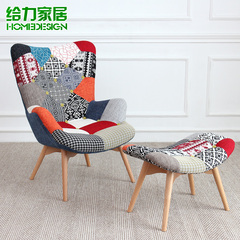 沙发椅单人北欧设计师椅子客厅 现代简约布艺创意休闲椅个性躺椅