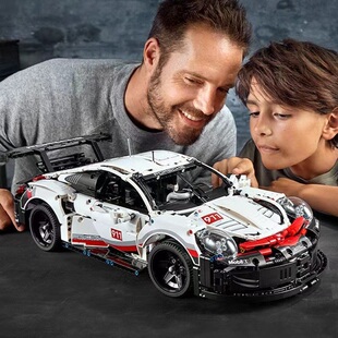 兼容乐高积木保时捷911兰博拼装赛车遥控跑车模型男玩具礼物