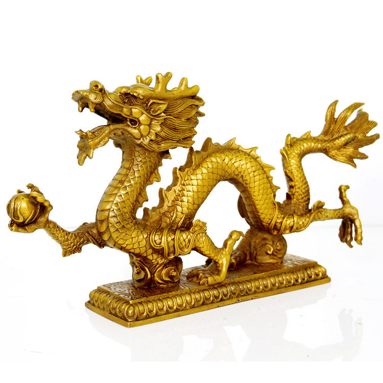 黄铜龙摆件家居装饰品书房办公室风水摆件催官运防小人铜龙工艺品