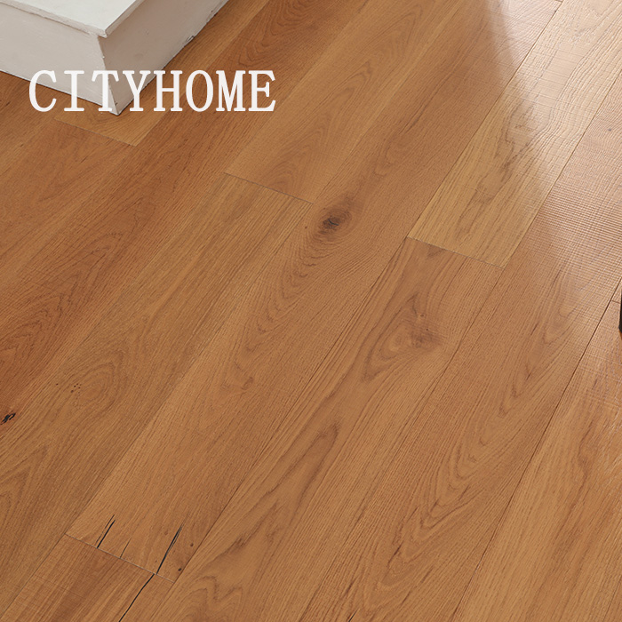 cityhome进口橡木怀旧中古法式侘寂风1米9纯三层直拼大板地热地板