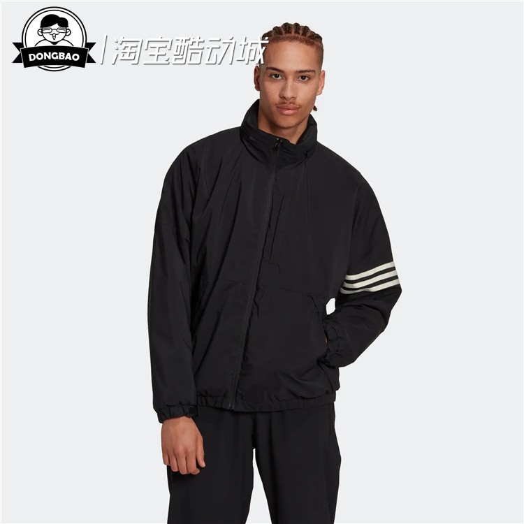 9月adidas阿迪达斯 PAD STRIPE PUFF 男子运动面包棉服HL9198