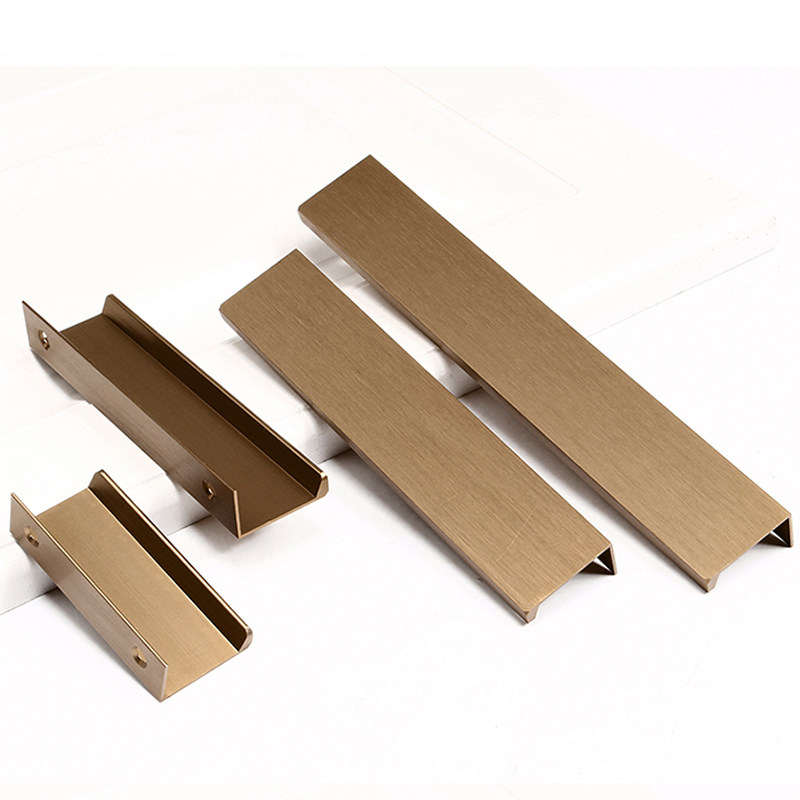 威法/拉丝古铜金/咖啡轻奢柜门隐形拉手橱柜门缝夹板暗藏抽屉把手
