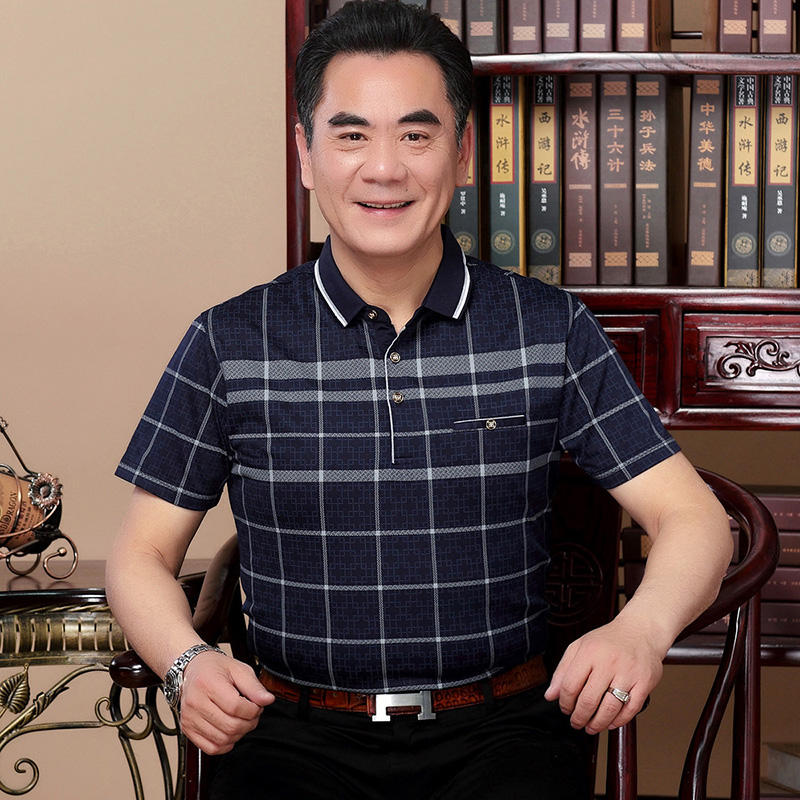 夏季中老年人男装中年爸爸装短袖男t恤 老人纯棉宽松爷爷衣服夏装在类目 男装, T恤中 - 来自Buy2taobao.com提供专业的淘宝代购服务