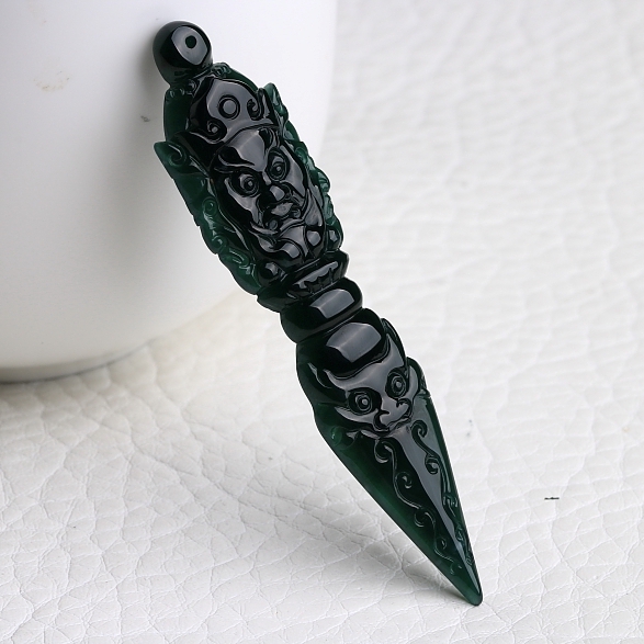 [源头好货-四会]精品冰种蓝水缅甸翡翠a货金刚杵吊坠 7.01克