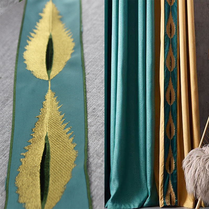 g3高档羽毛绣花窗帘花边刺绣古装服饰腰带裙头抱枕桌旗装饰织带