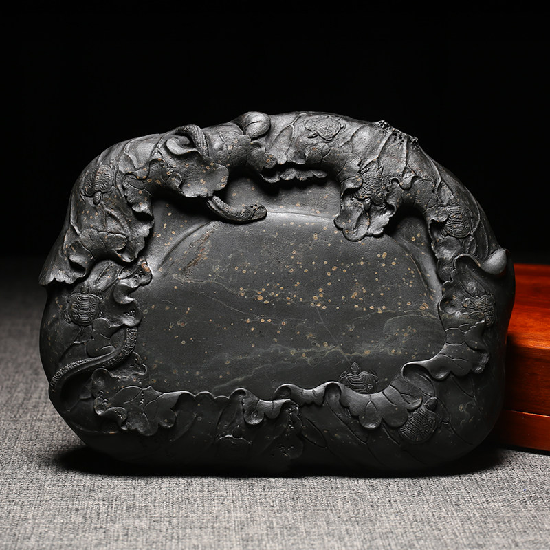 文房四宝精品砚台老坑四大名坑天然歙砚原石高端摆件收藏礼品端砚