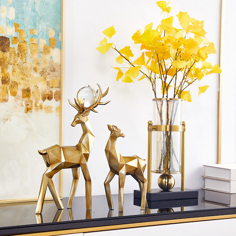 北欧现代简约轻奢招财鹿摆件客厅家居装饰创意电视柜酒柜软装饰品