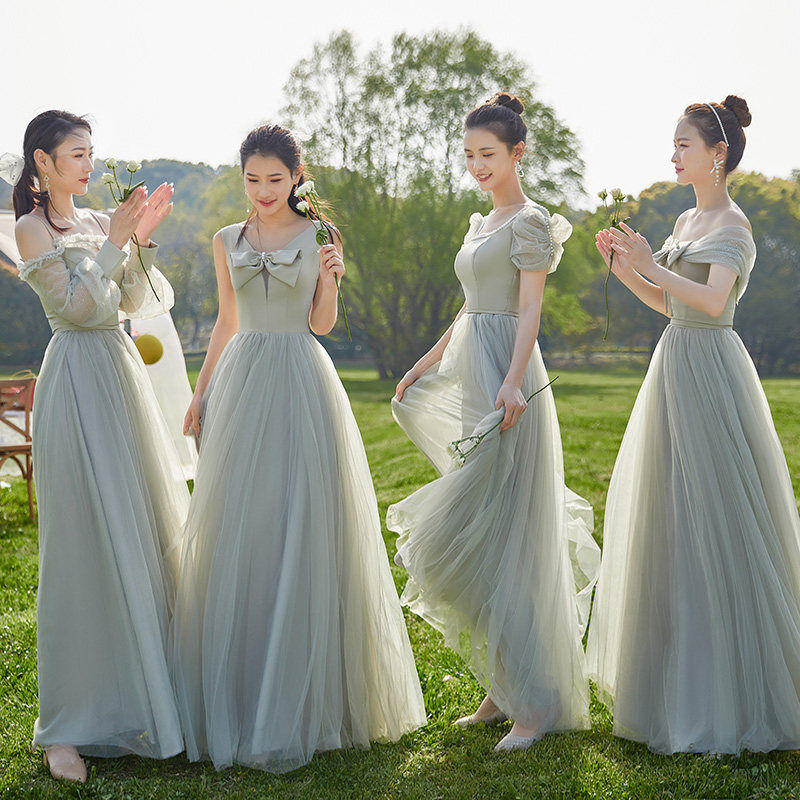 伴娘服2022夏季新款森系长款闺蜜裙伴娘团晚礼服轻奢显瘦仙女礼服