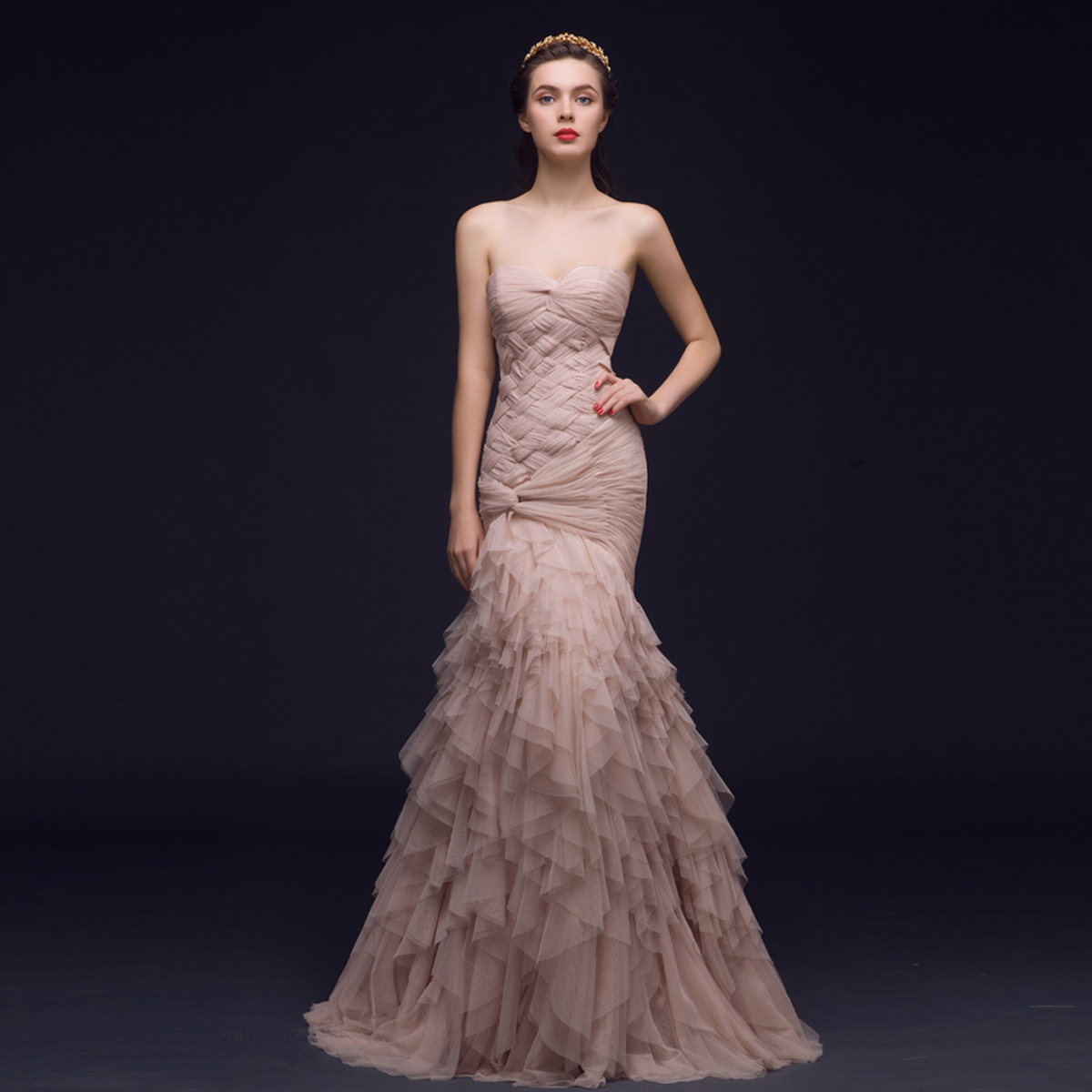 2020新款新娘结婚晚礼服敬酒服鱼尾红色修身长款显瘦宴会名媛晚装