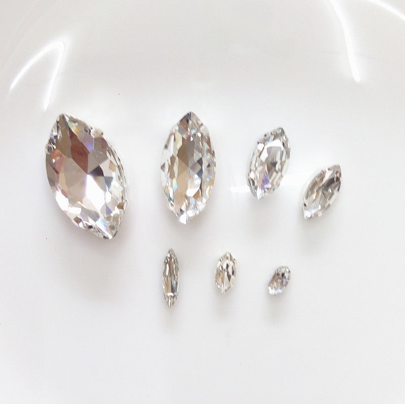 爪钻水晶玻璃手缝钻diy手工钻缝衣服水钻马眼形玻璃手缝钻异形钻