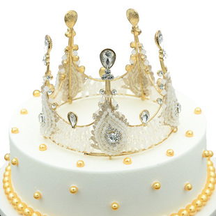 巴洛克皇冠蛋糕装饰欧式手工复古女王水晶奢华大皇冠蛋糕摆件