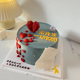 网红简约创意情人节生日蛋糕装饰摆件男神钻石爱心烘焙硅胶模具