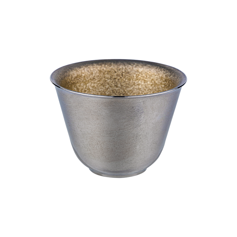 【官方正品】飞剑纯钛小茶杯双层功夫茶具套装喝泡茶主人杯