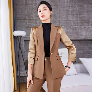 高级感黑色西装套装女秋季2023新款气质韩版女神范职业装西服套装