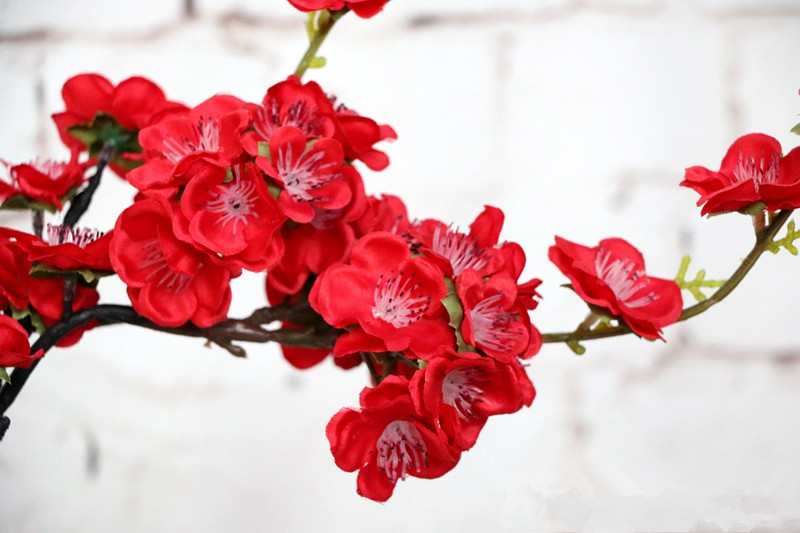 仿真梅花枝桃枝花绢花干枝腊梅花艺客厅摆设插花单枝假花创意装饰