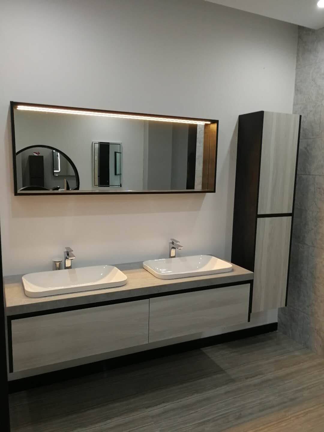 出口浴室柜组合现代简约北欧挂墙式智能镜柜洗脸盆柜卫生间洗漱台