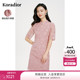 Koradior/珂莱蒂尔短袖改良式旗袍蕾丝连衣裙女收腰优雅气质裙