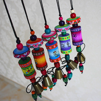云南丽江风情平安鼓包挂车挂 原创手工风铃 景区旅游纪念品礼品