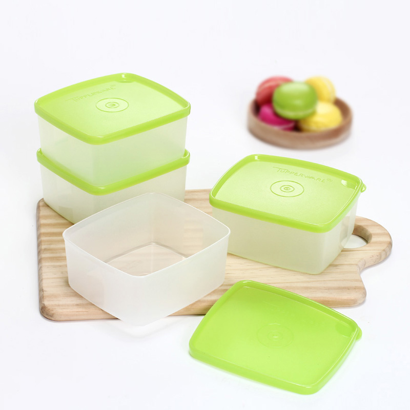 特百惠保鲜盒塑料便携 儿童400ml水果冷藏食品级便当密封学生饭盒