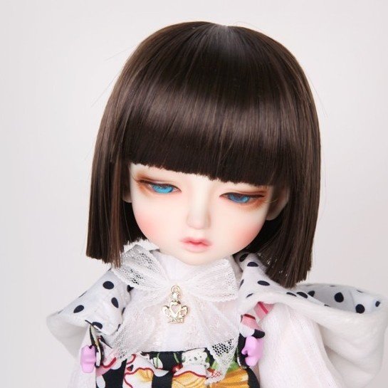 346分bjd/sd/小p巨婴娃娃假发淑女百搭款两dao平齐肩短发-fc12