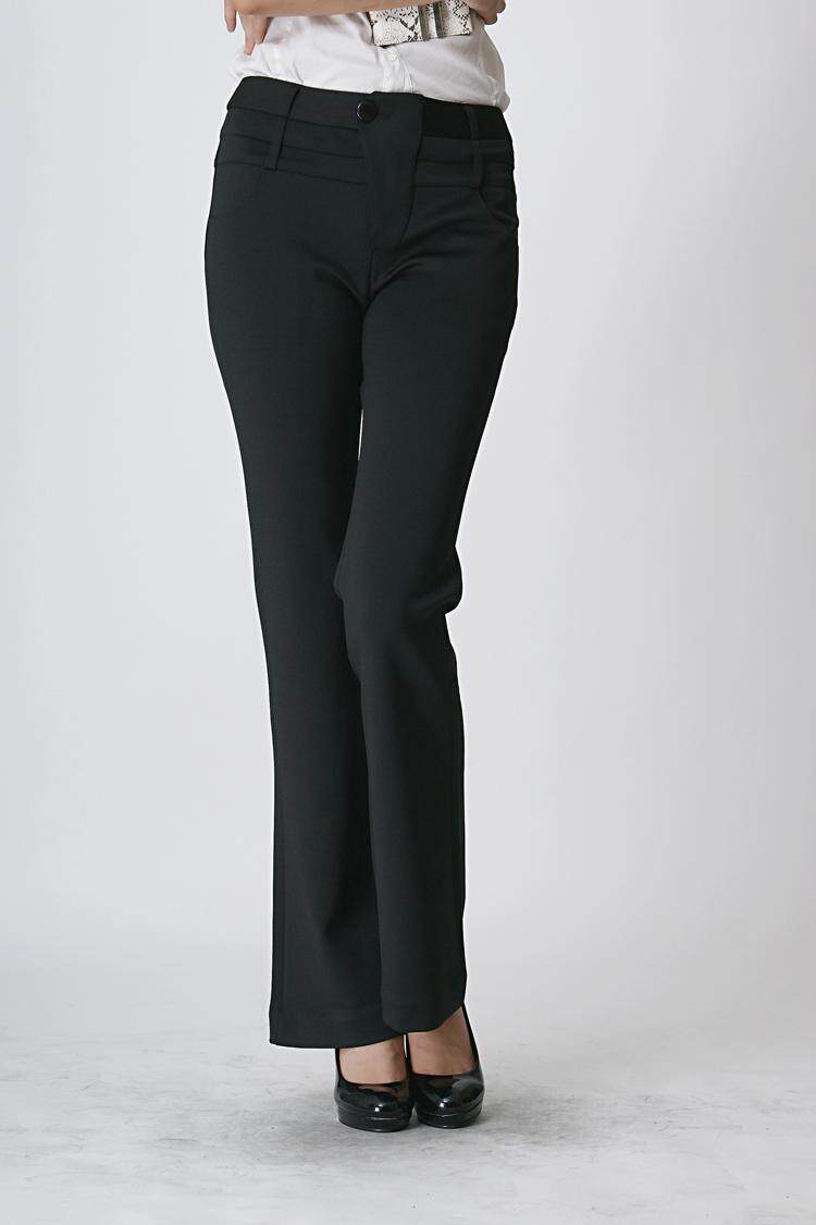 包邮 梦舒雅女裤直筒裤加厚外穿2017秋冬季新款微喇裤弹力休闲西裤