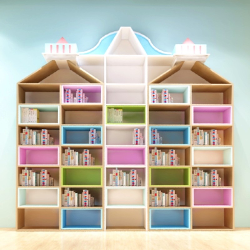 创意城堡书架大型书柜墙儿童书架落地