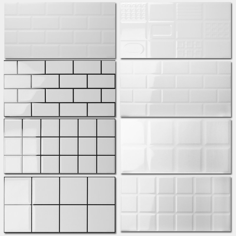 北欧釉面砖瓷片砖简约面包砖纯白色卫生间厨房墙砖 300*600