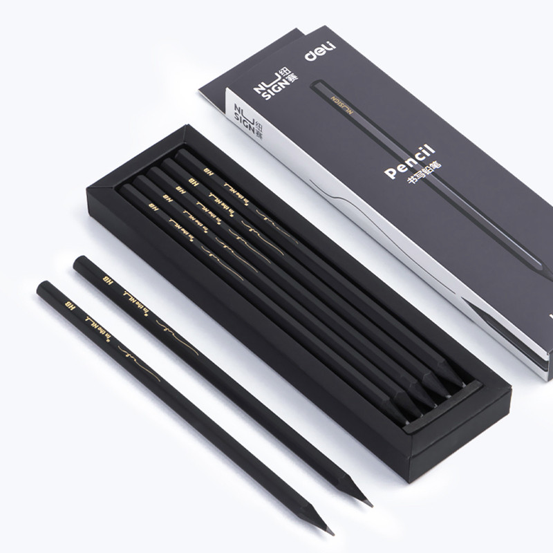 nusign纽赛六角黑杆铅笔盒装抽屉式中小学生用儿童防咬沾顶 ns722