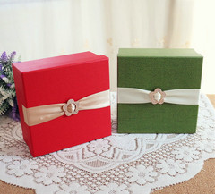 2016新款欧式丝带正方形礼盒化妆品面膜包装盒生日礼物盒子礼品盒