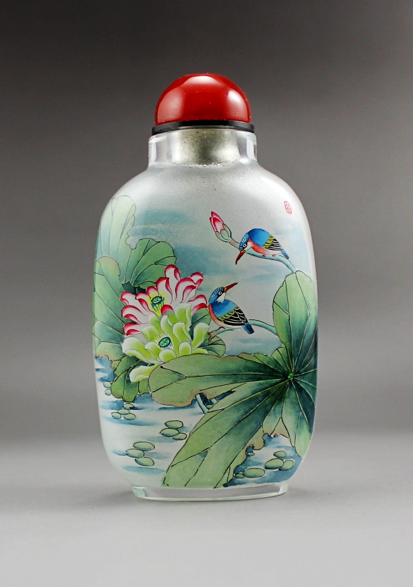 名家内画子玉鼻烟壶荷趣