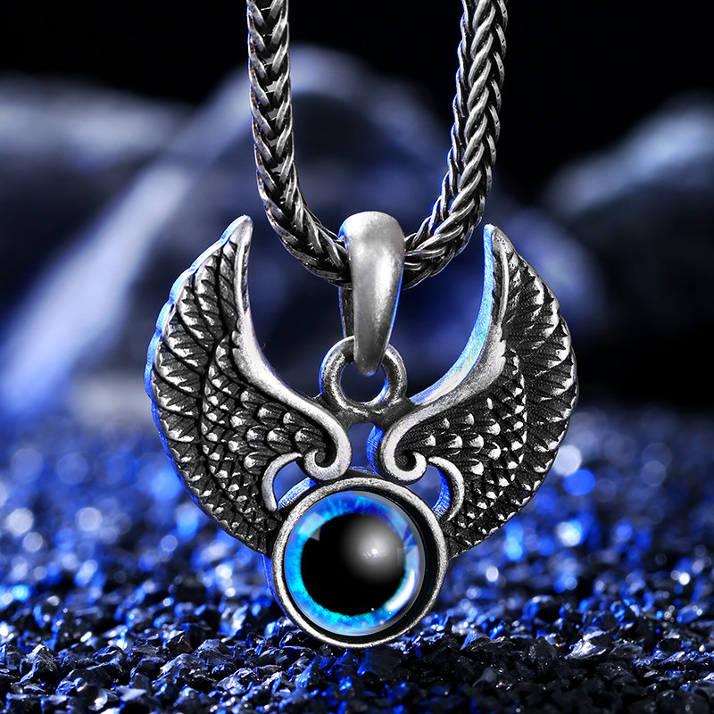 古晶银饰 专注高端泰银首饰的优惠券大全—魔眼天使之翼吊坠纯银个性