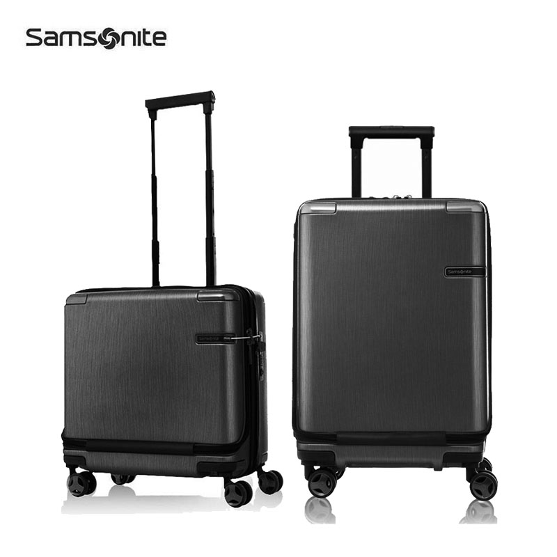 samsonite新秀丽登机箱16寸机长箱20前开口商务密码锁pc拉杆箱dc0