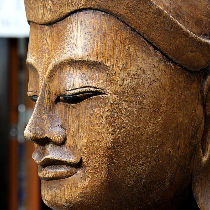 85cm泰国收藏级手工实木雕刻大号开光坐佛桌面摆件带证书028