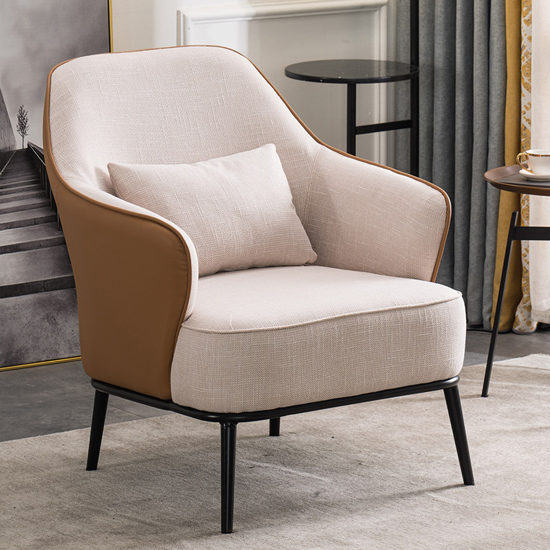 摩登贵族北欧单人沙发椅子轻奢休闲单椅酒店简约现代客厅洽谈桌椅