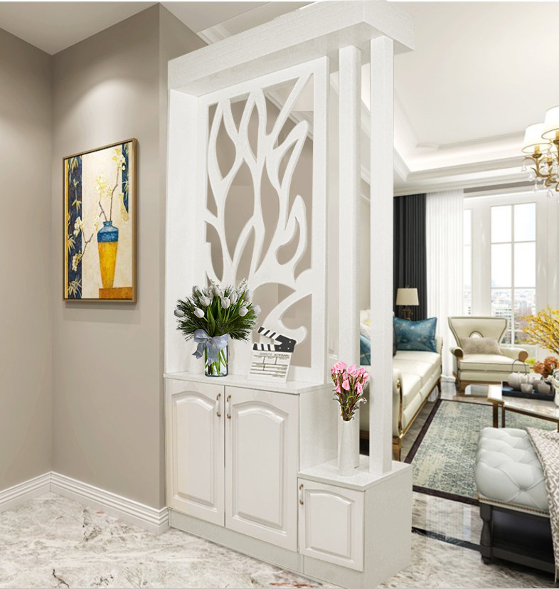 欧式隔断屏风柜简欧玄关柜客厅烤漆雕花隔断柜进门多功能门厅柜