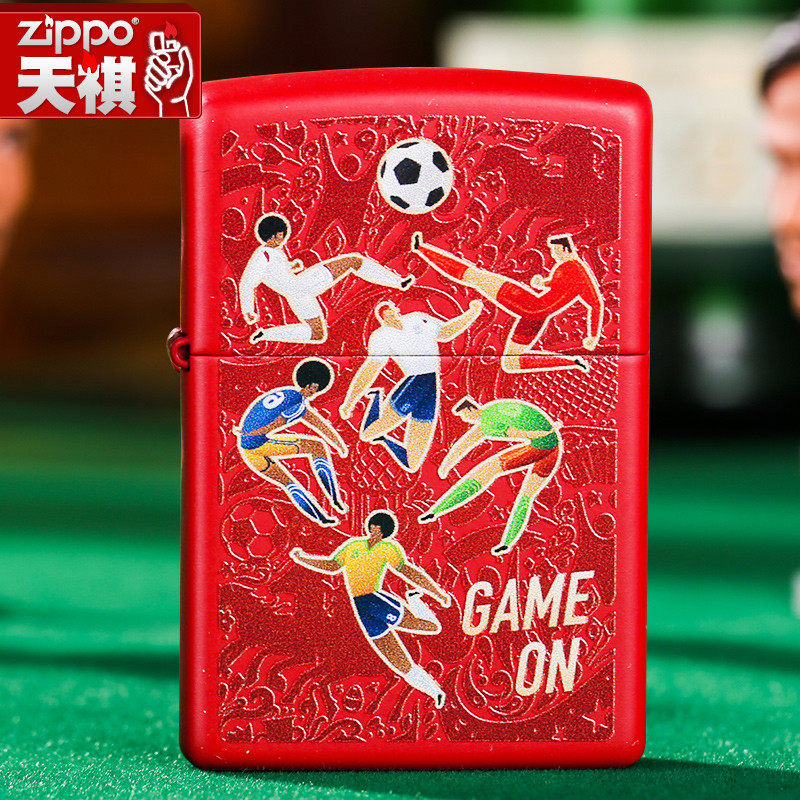 原装zippo防风煤油打火机正版2018年俄罗斯世界杯球迷款zppo正品