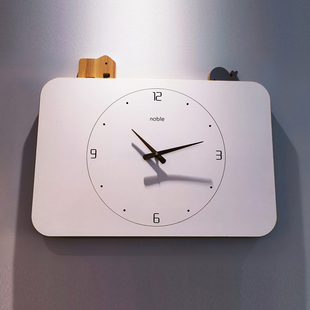 电表箱装饰画带钟表竖款北欧简约电闸配电盒遮挡电箱时钟创意挂钟
