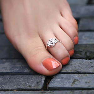 花间蜜语脚戒指 99纯银脚趾戒指 女开口足戒指性感关节戒个性尾戒