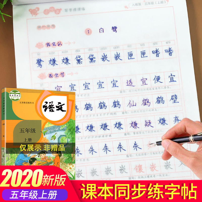 五年级上册字帖练字帖人教版小学生写字课课练专项同步训练练习册小学