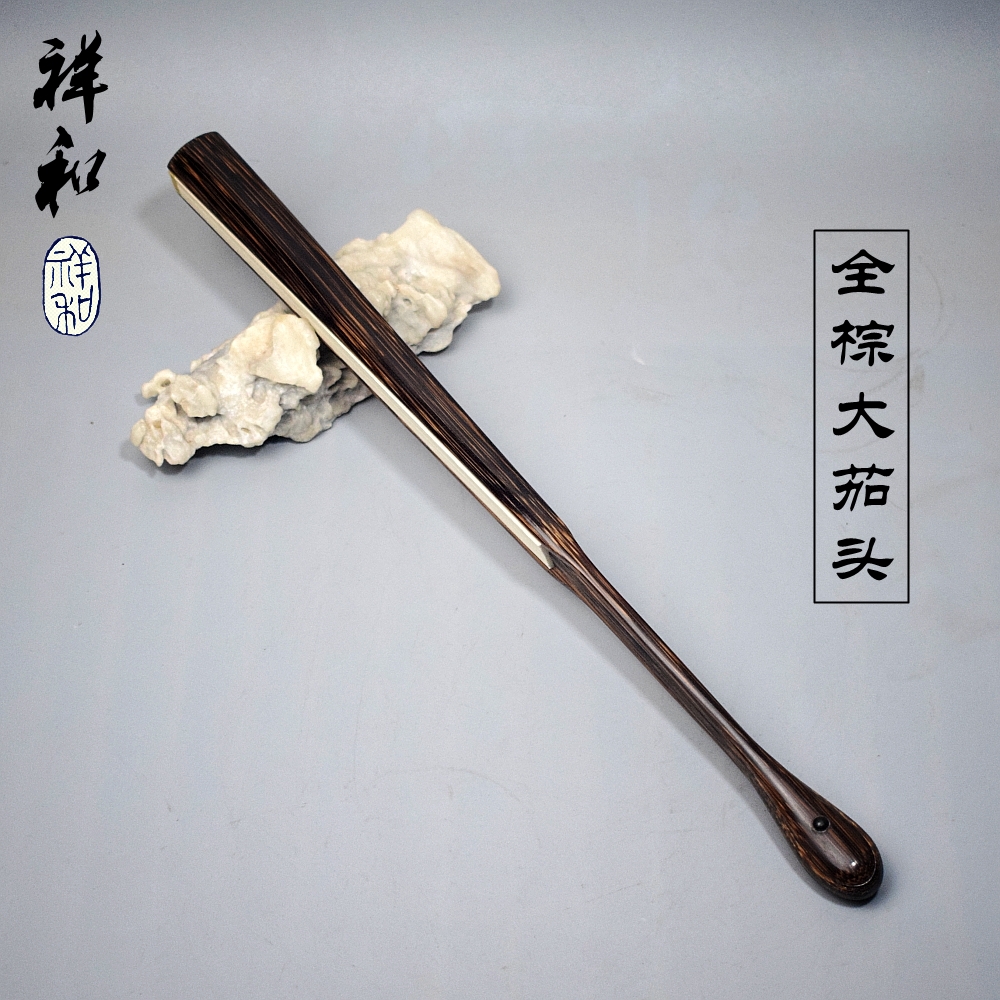 老料精纯手苏工全棕竹大茄头文玩折扇金丝桃贴梁刮篾宓棱水磨包邮