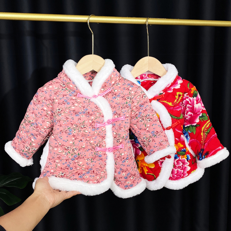 女童东北大花棉袄冬款儿童新年过年衣服女宝宝拜年服冬季唐装汉服