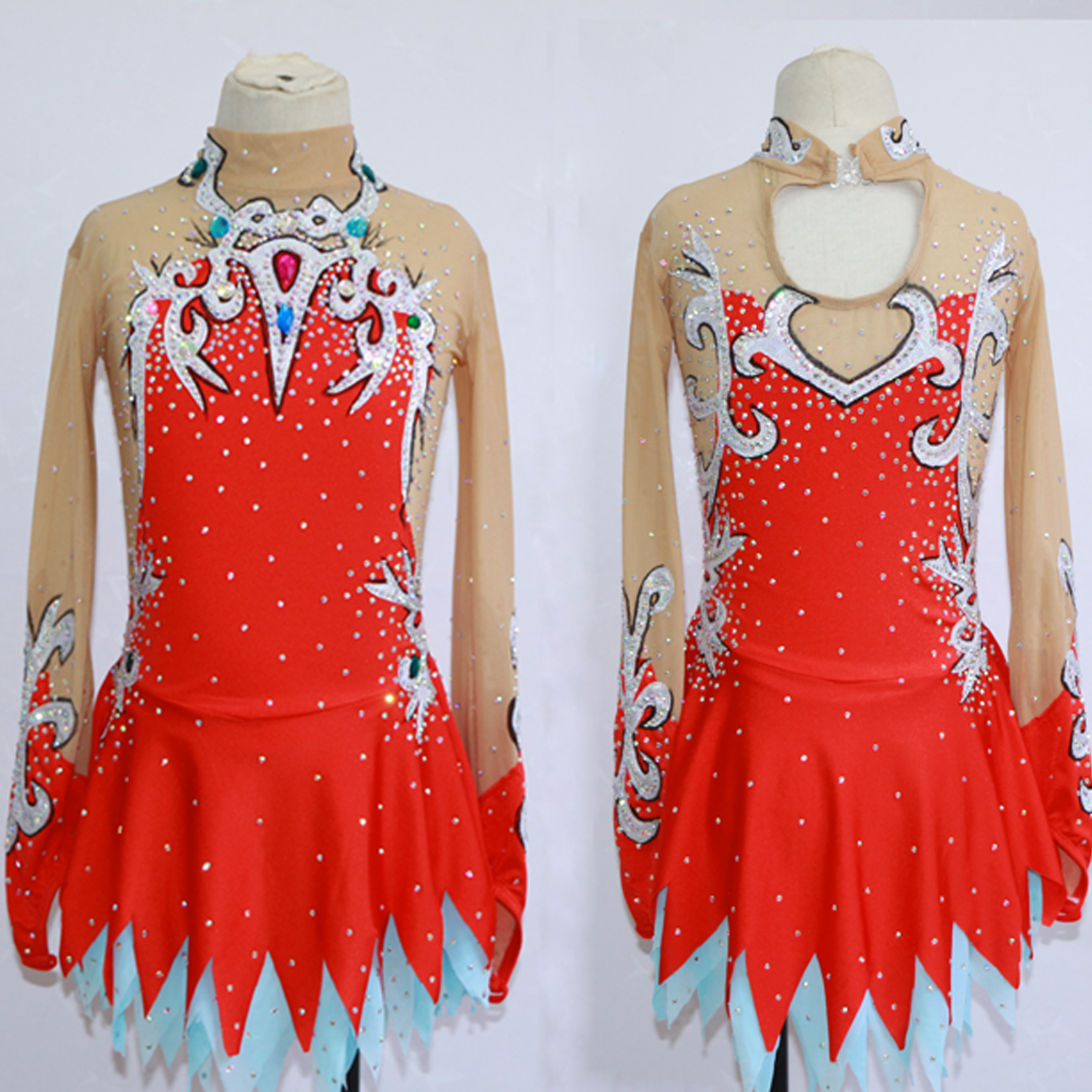 卓宝定制花样滑冰服装儿童成人女款表演服a1